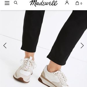 Madewell kickoff trainer sneakers nubuck leather mb857 antique cream multi